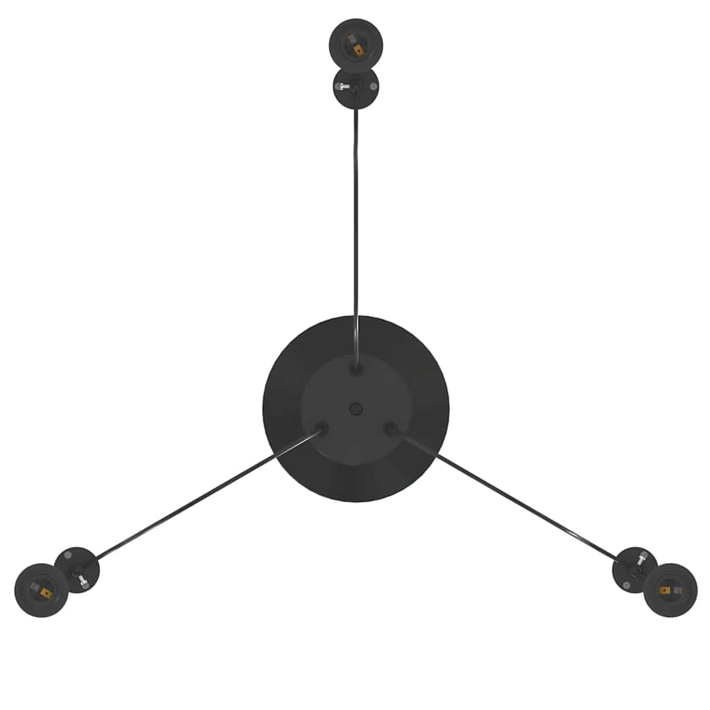 Pendant Lamp with 3 Lamp Holders E27 Black Metal