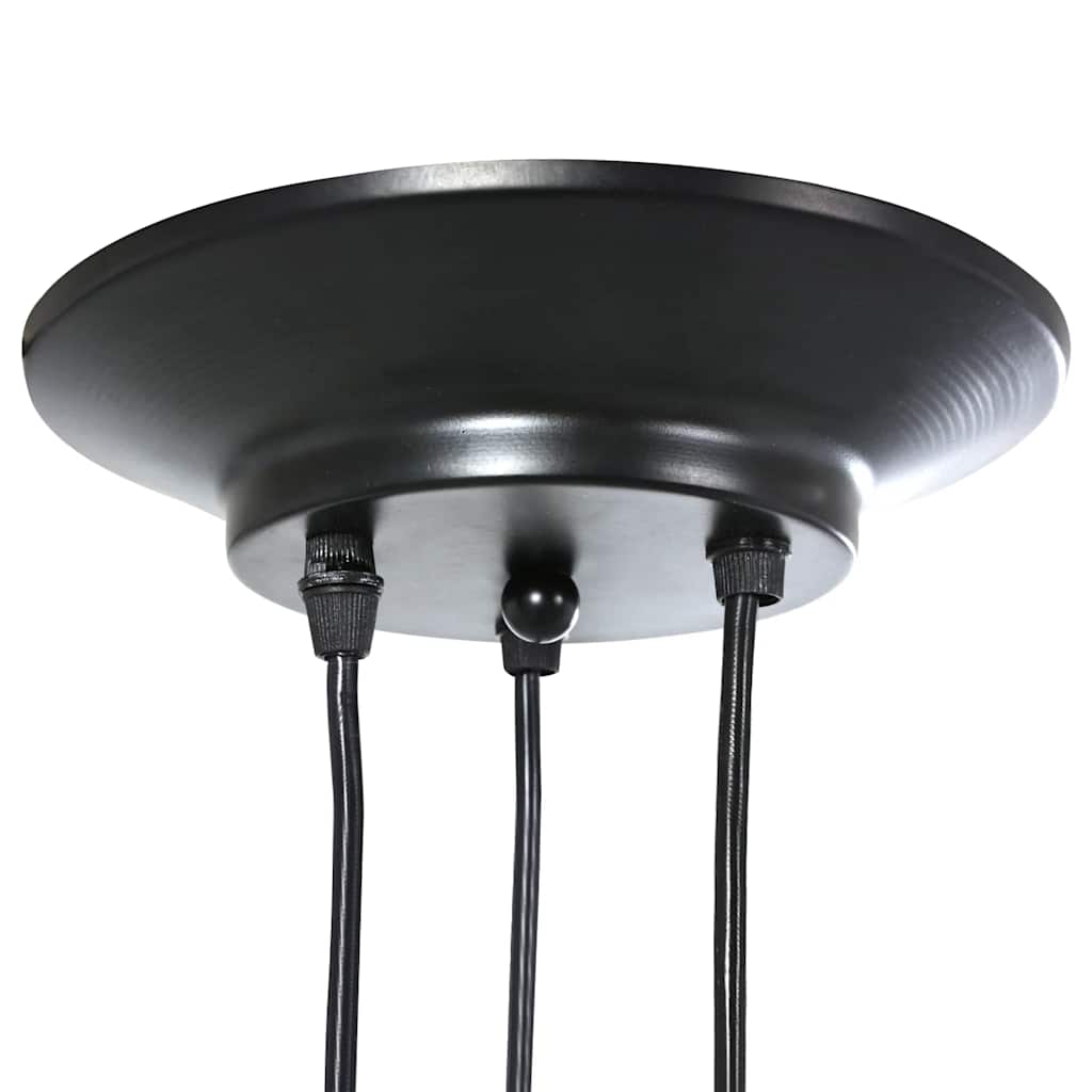 Pendant Lamp with 3 Lamp Holders E27 Black Metal