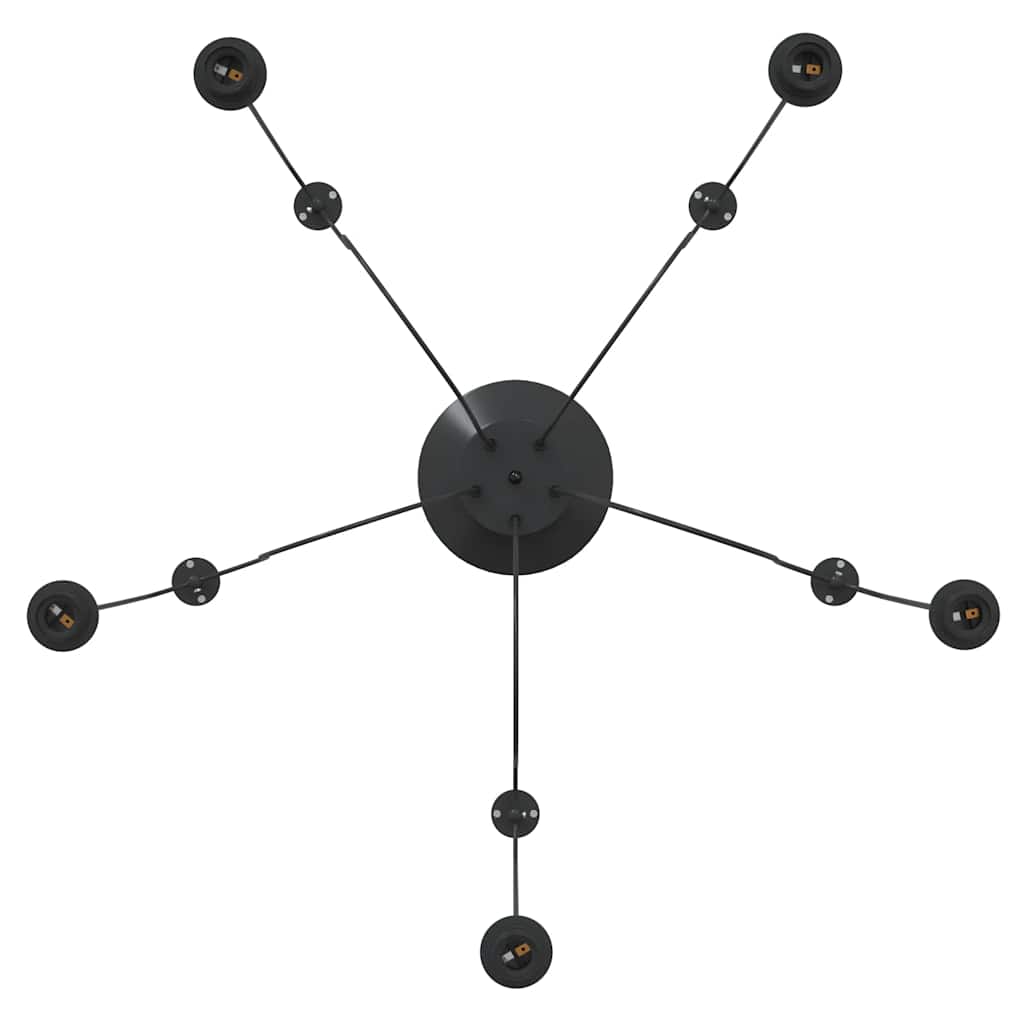 Pendant Lamp with 5 Lamp Holders E27 Black Metal