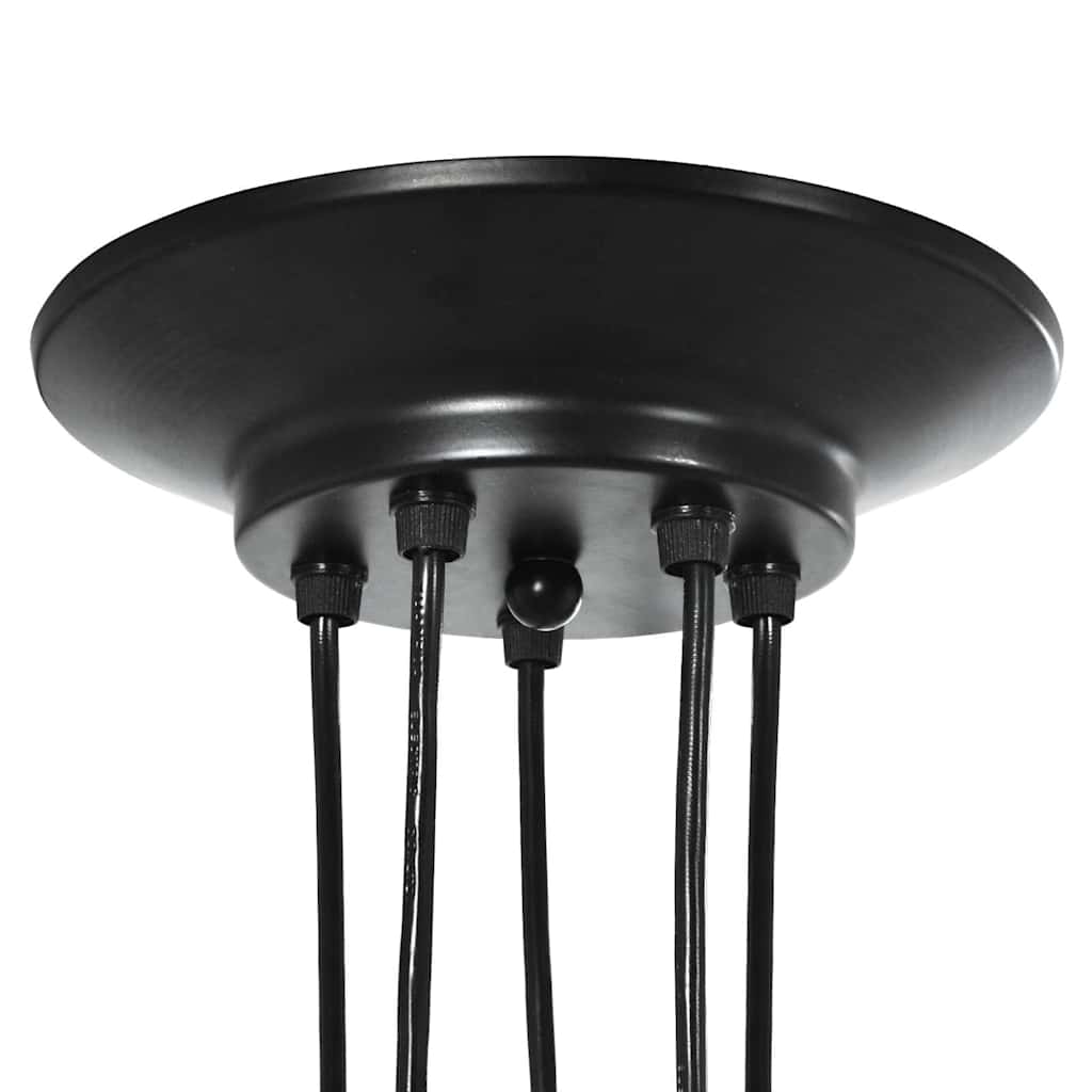 Pendant Lamp with 5 Lamp Holders E27 Black Metal