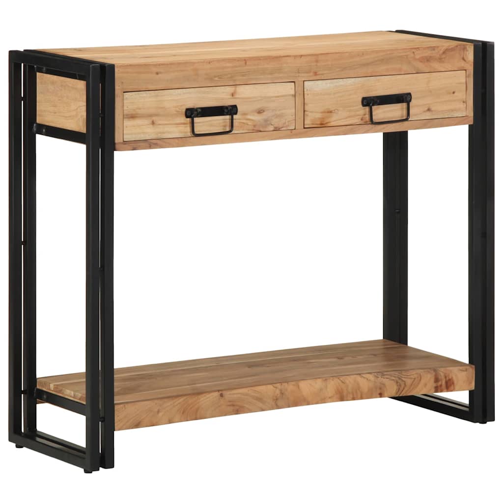Console Table Brown 90 x 33 x 75 cm Solid Acacia Wood