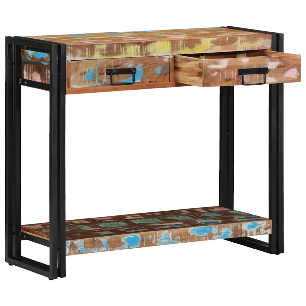 Console Table Multicolour 90 x 33 x 75 cm Solid Reclaim Wood