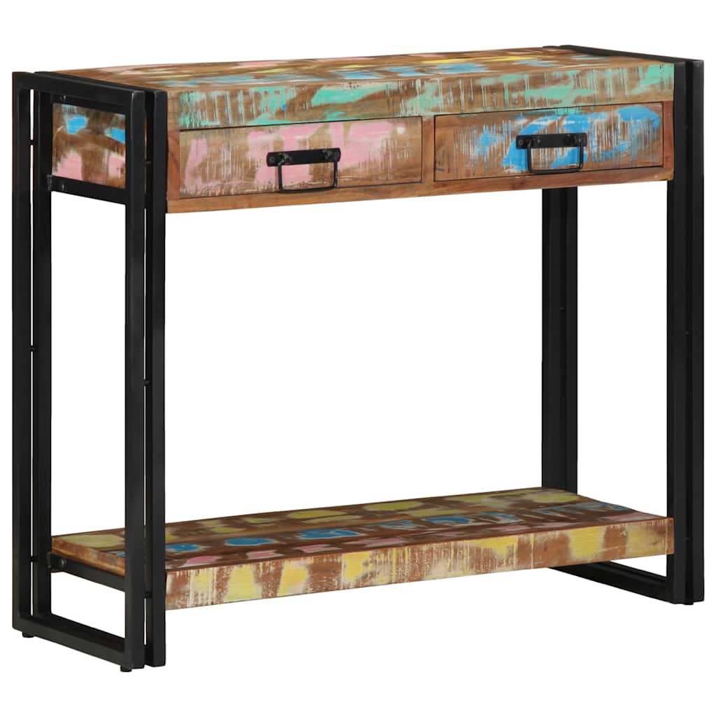Console Table Multicolour 90 x 33 x 75 cm Solid Reclaim Wood