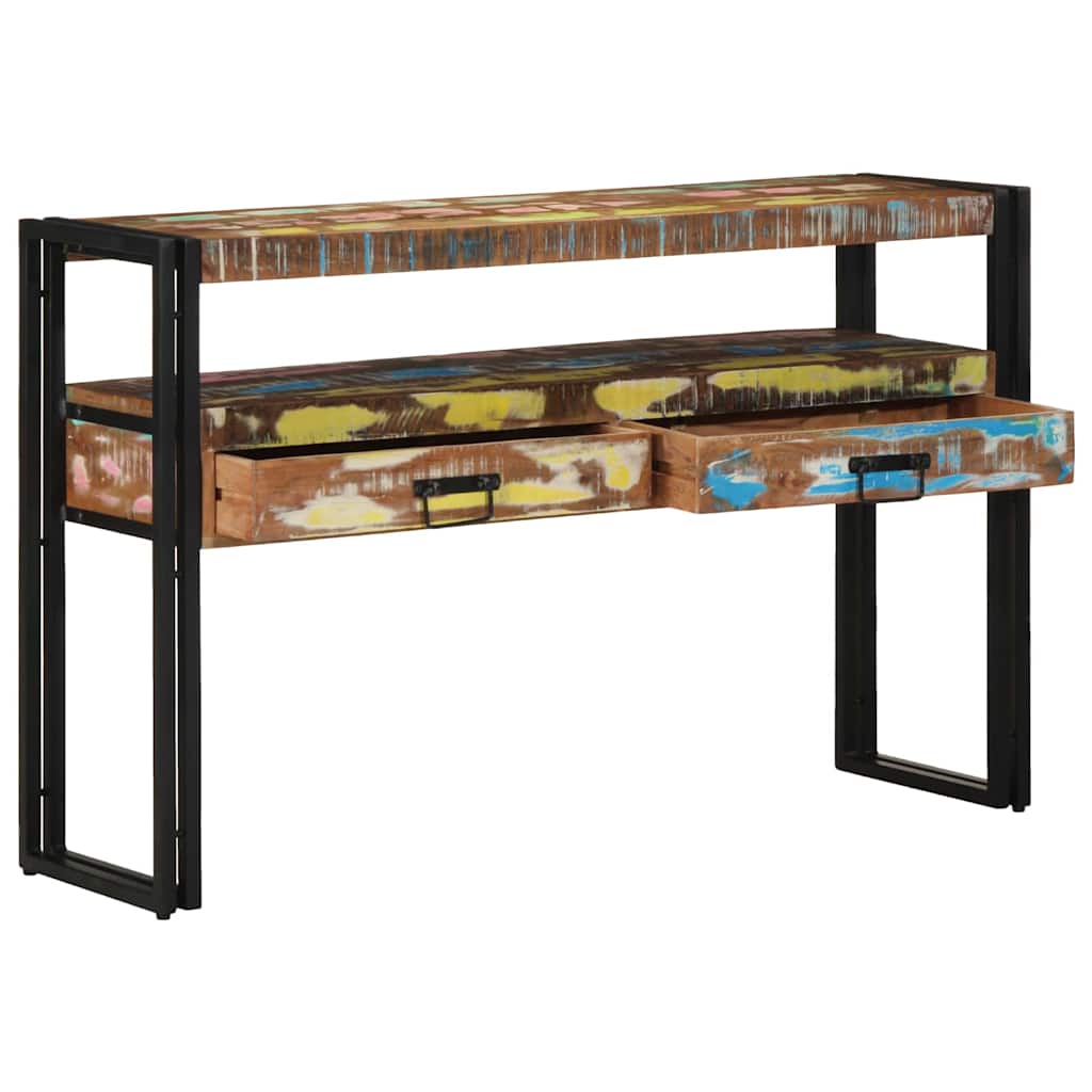 Console Table Multicolour 120 x 33 x 75 cm Solid Reclaim Wood
