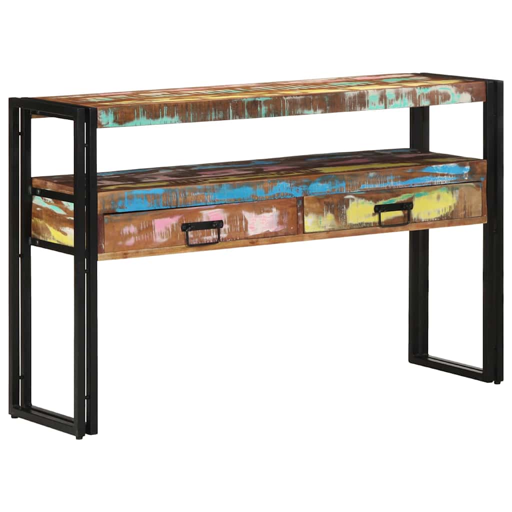 Console Table Multicolour 120 x 33 x 75 cm Solid Reclaim Wood