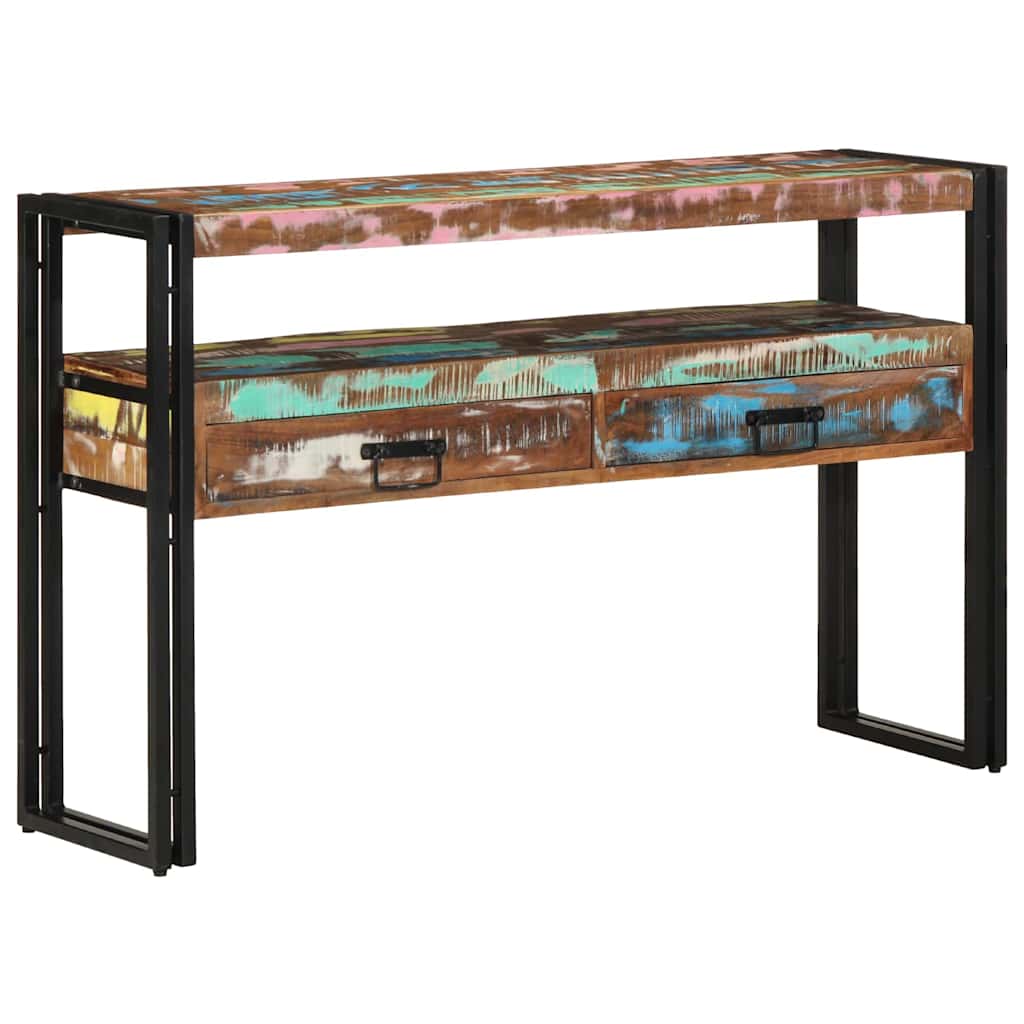 Console Table Multicolour 120 x 33 x 75 cm Solid Reclaim Wood