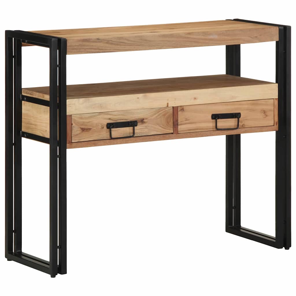 Console Table Brown 90 x 33 x 75 cm Solid Acacia Wood