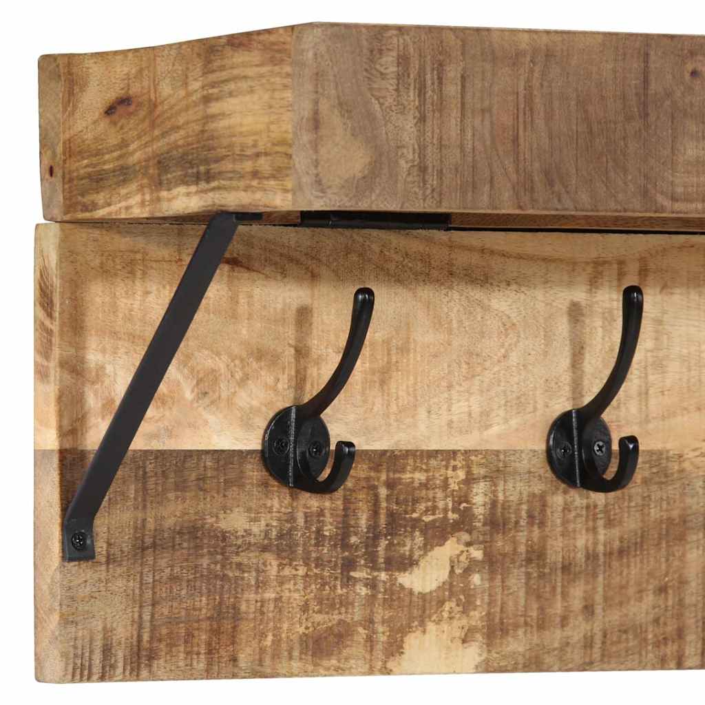 Coat Rack Wall-mounted Brown 73 x 19 x 23 cm Solid Mango wood