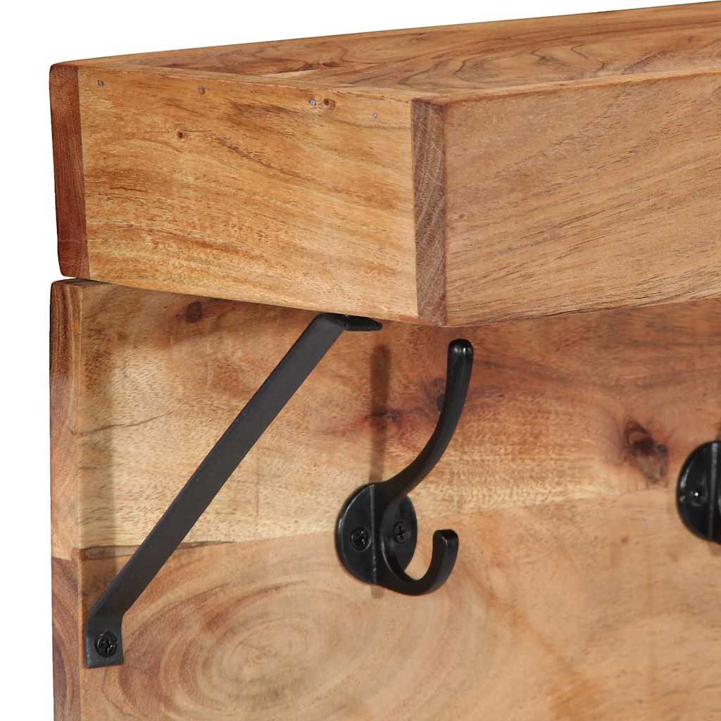 Coat Rack Wall-mounted Brown 73 x 19 x 23 cm Solid Acacia wood