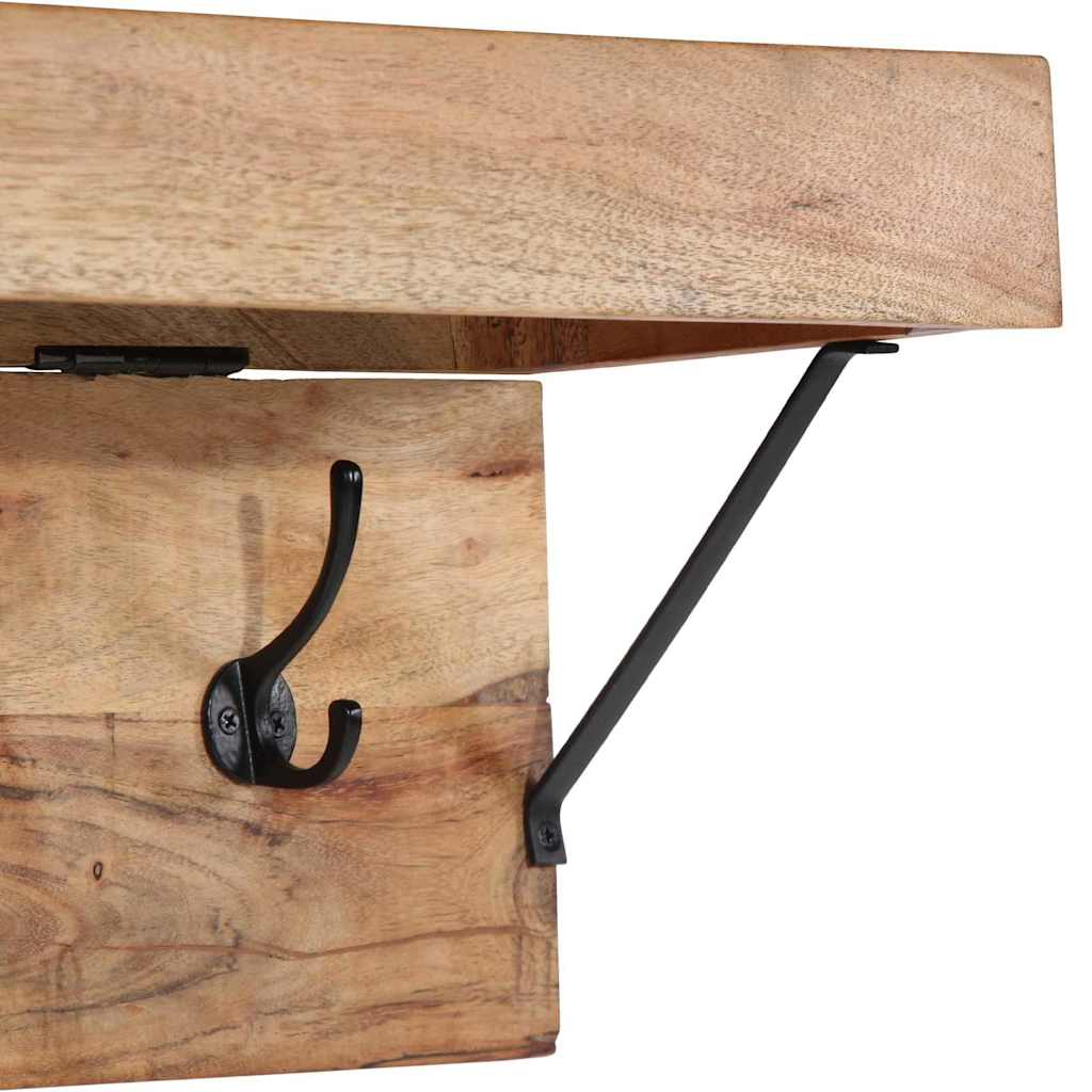 Coat Rack Wall-mounted Brown 73 x 19 x 23 cm Solid Acacia wood