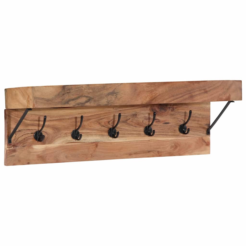 Coat Rack Wall-mounted Brown 73 x 19 x 23 cm Solid Acacia wood