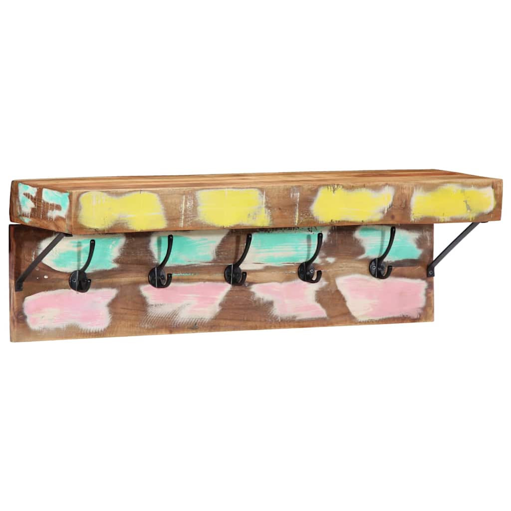Coat Rack Multicolour 73 x 19 x 23 cm Solid Reclaim wood