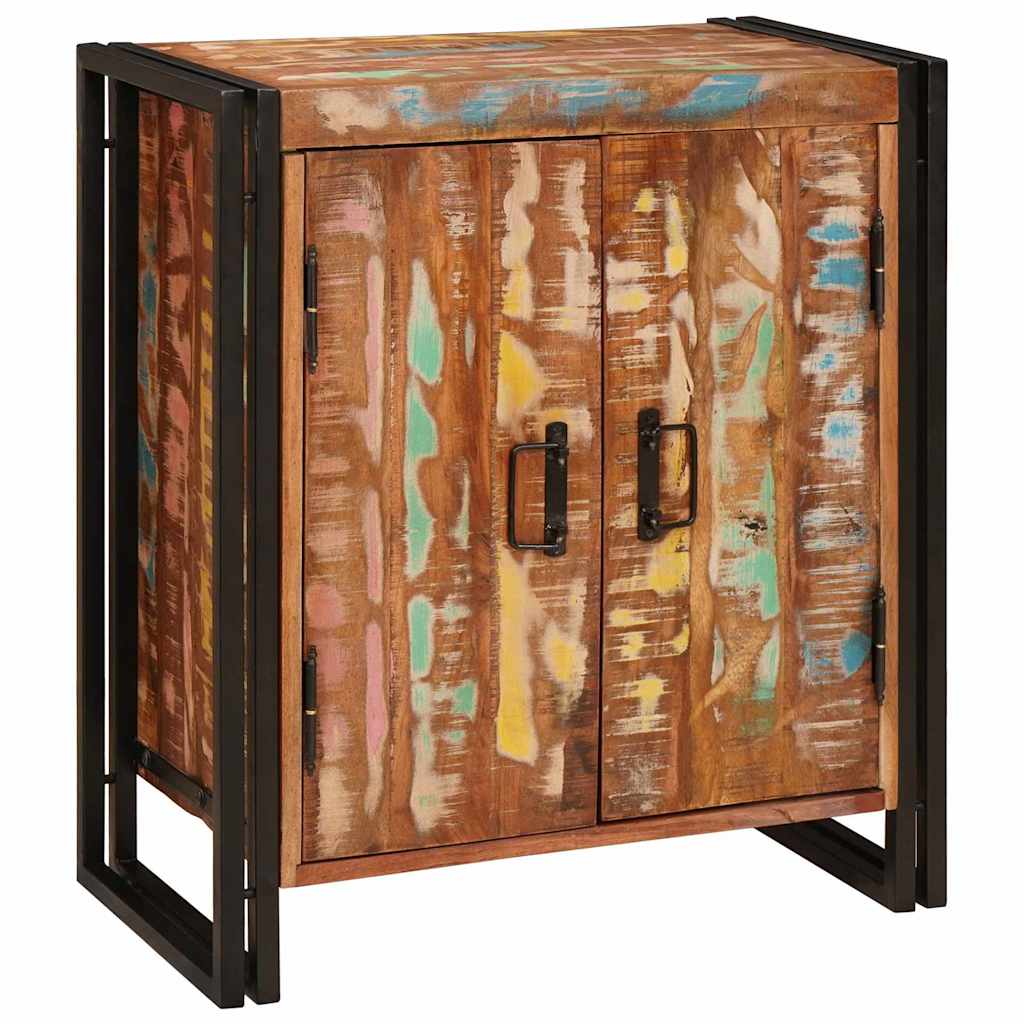Bedside Cabinet Multicolour Solid reclaimed wood