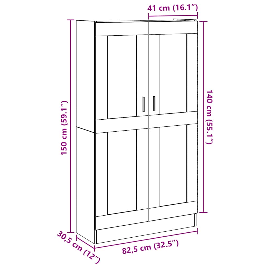 Highboard Artisan Oak 82,5x30,5x150 cm Engineered Wood