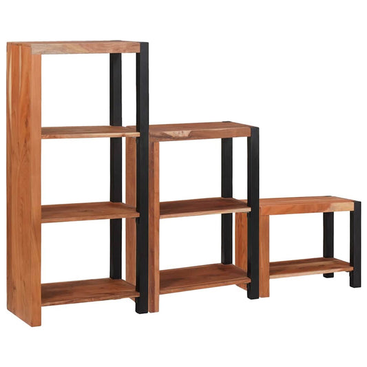 Bookshelf 6-Tier 3 pcs 50 x 30 x 110 cm Solid Acacia Wood Brown