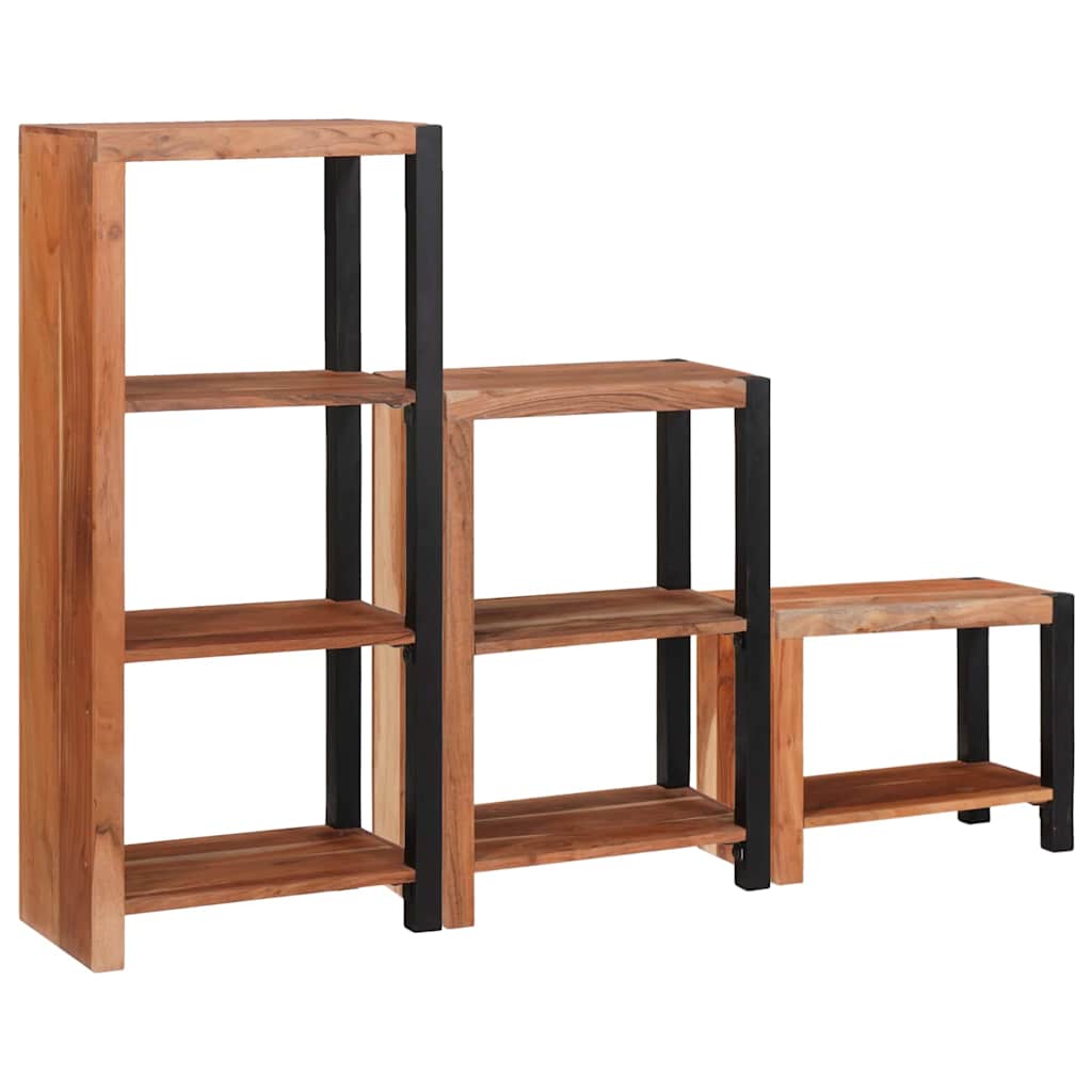 Bookshelf 3 pcs Brown 50 x 30 x 110 cm Solid Acacia Wood