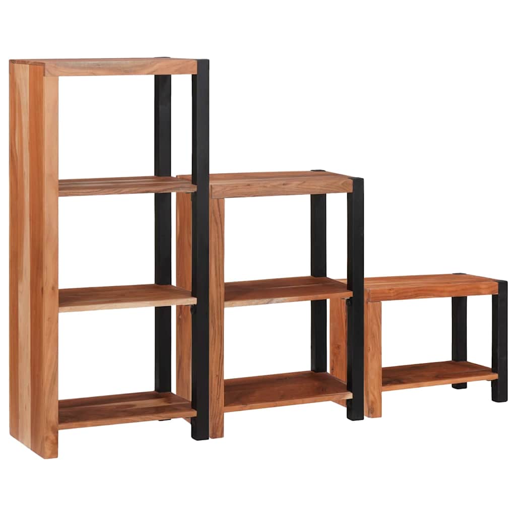 Bookshelf 3 pcs Brown 50 x 30 x 110 cm Solid Acacia Wood