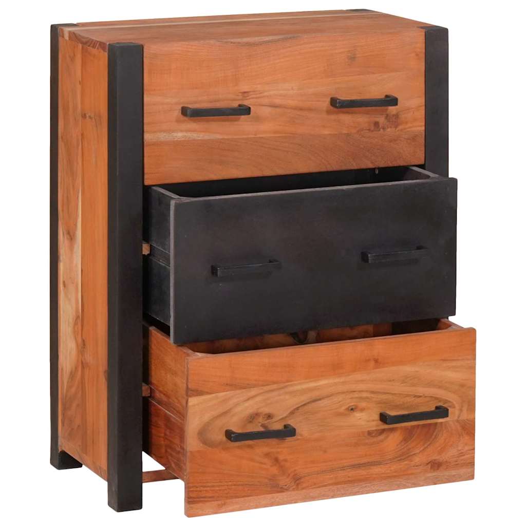 Sideboard 3 pcs Brown 55 x 30 x 75 cm Solid Acacia Wood