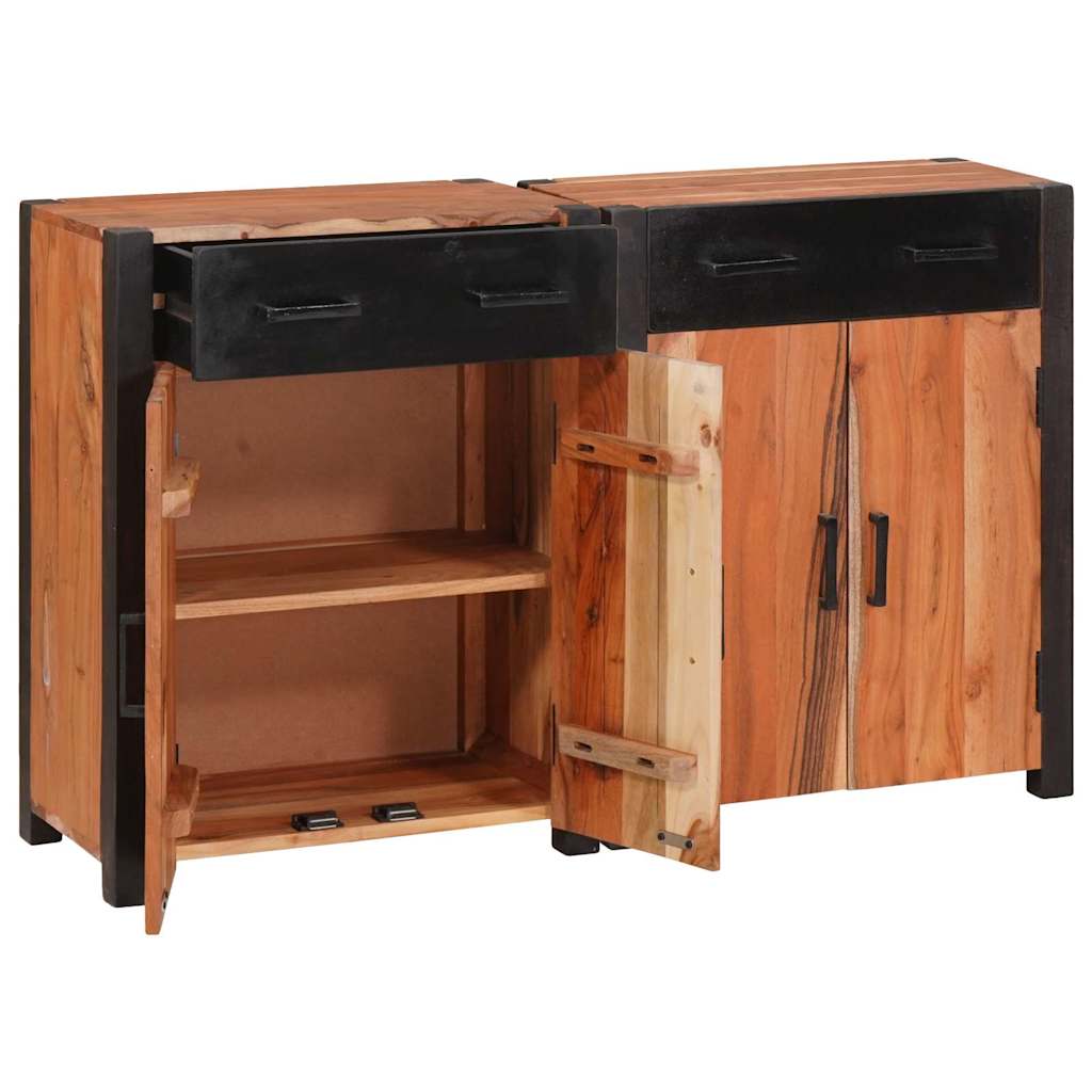 Sideboard 2 pcs Brown 110 x 30 x 75 cm Solid Acacia Wood