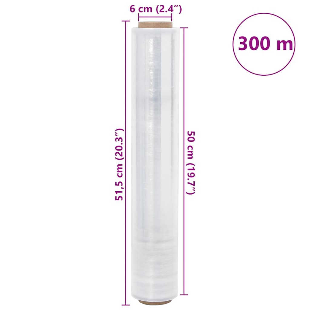 Stretch Film 2 pcs Transparent 17 μm 50 cm x 300 m