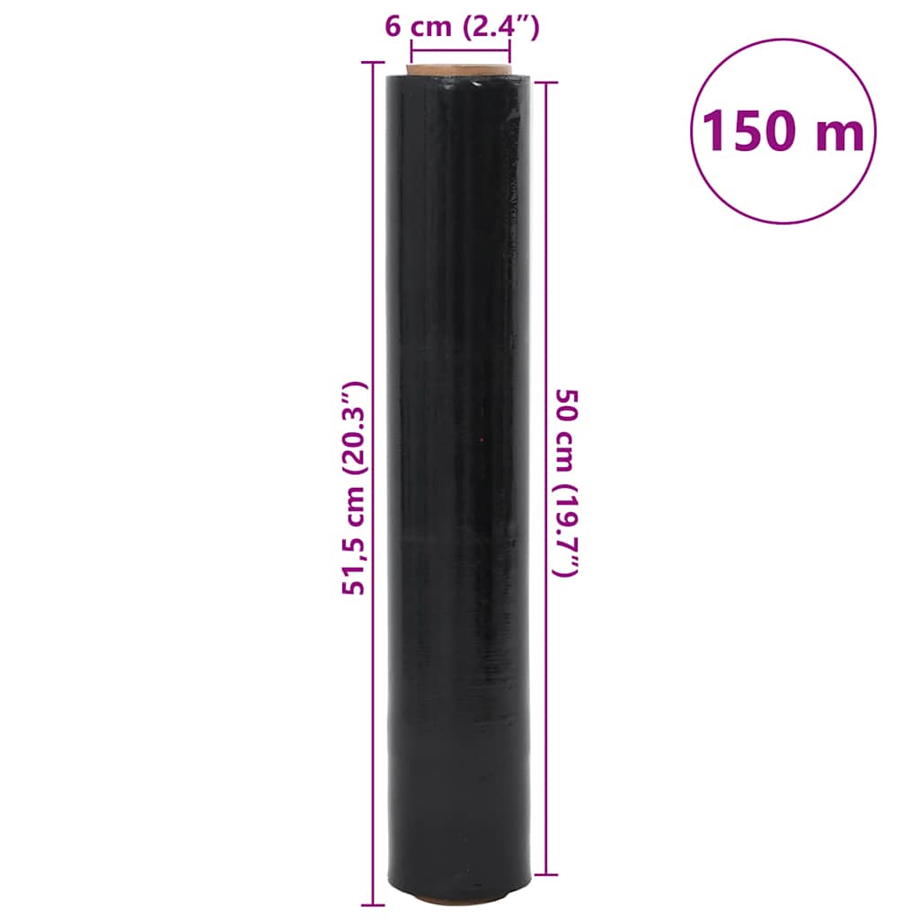 Stretch Film 2 pcs Black 20 μm 50 cm x 150 m