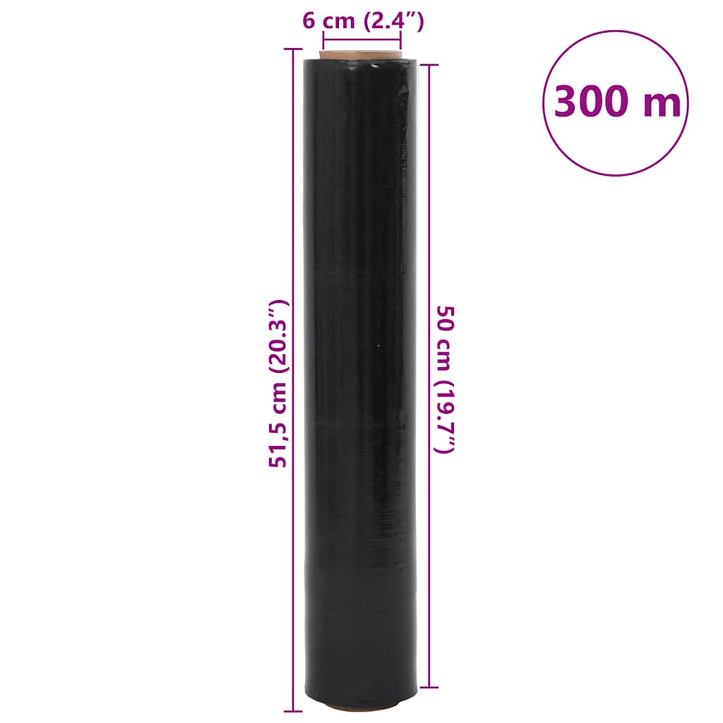 Stretch Film 6 pcs Black 23 μm 50 cm x 300 m