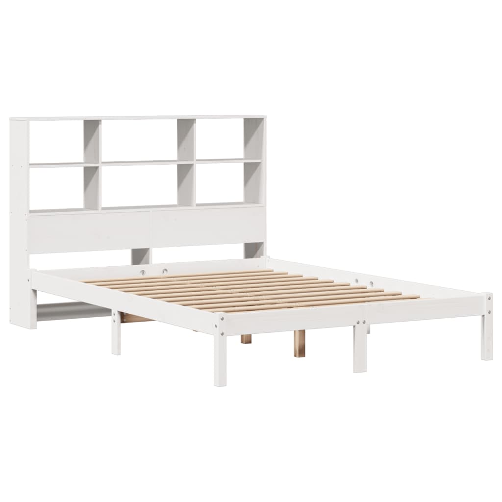 vidaXL Bookcase Bed without Mattress White 140x190 cm Solid Wood Pine