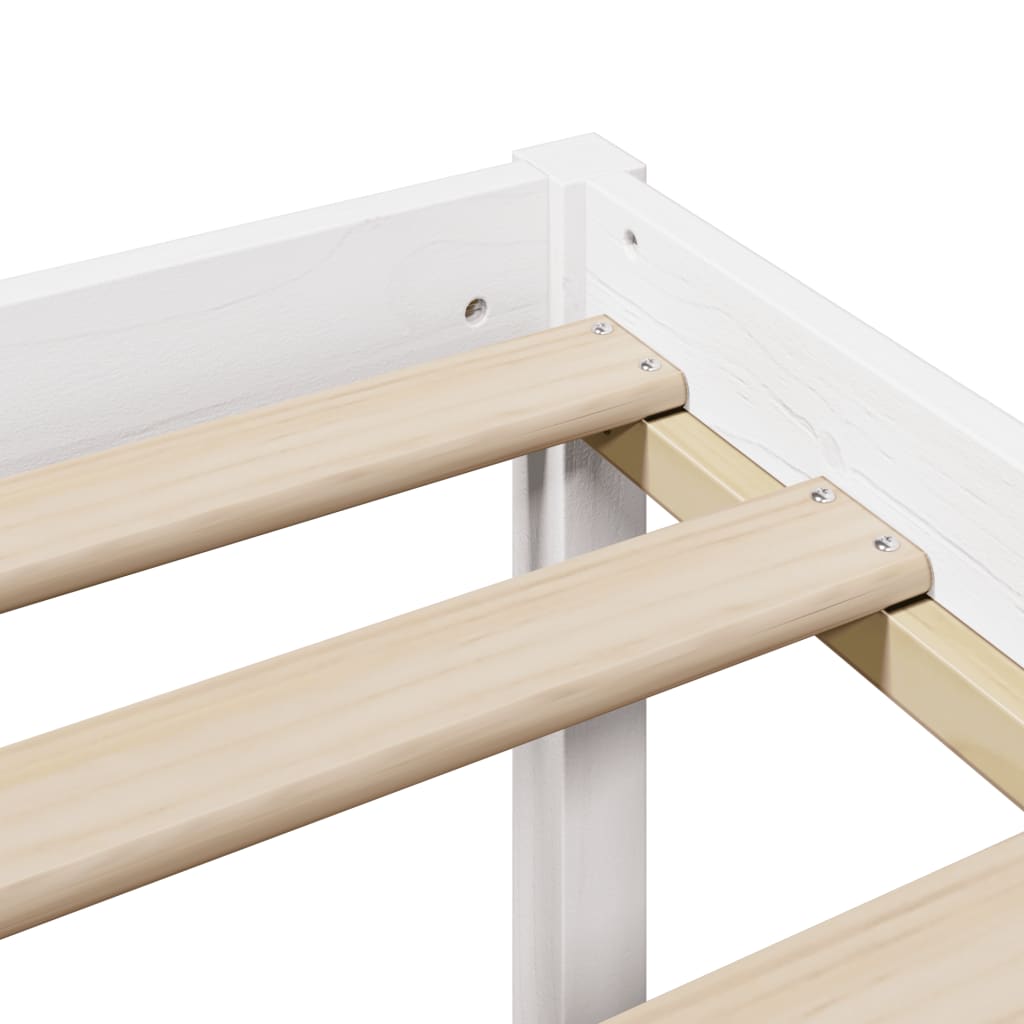 Bookcase Bed without Mattress White 140x200 cm Solid Wood Pine