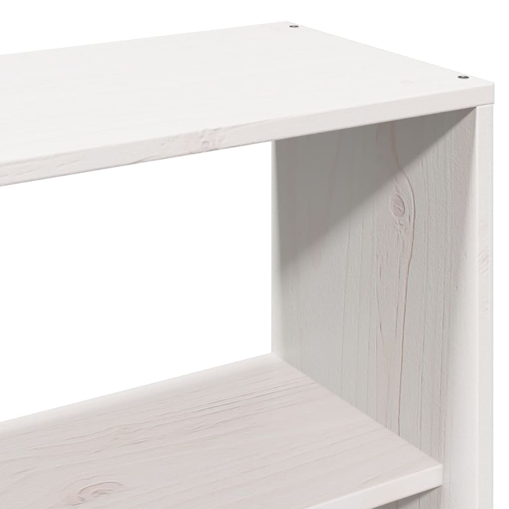 Bookcase Bed without Mattress White 180x200 cm Super King Solid Wood Pine