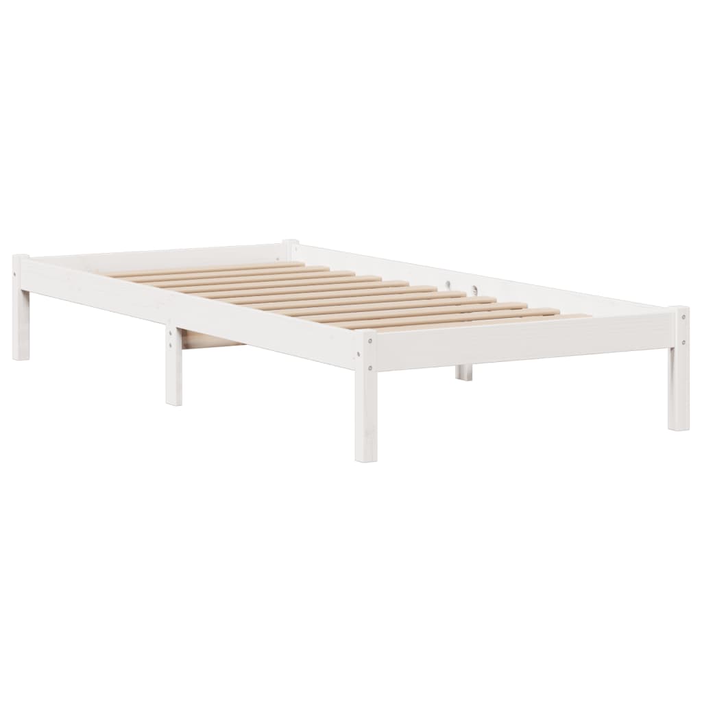 Bookcase Bed without Mattress White 90x190 cm Single Solid Wood Pine
