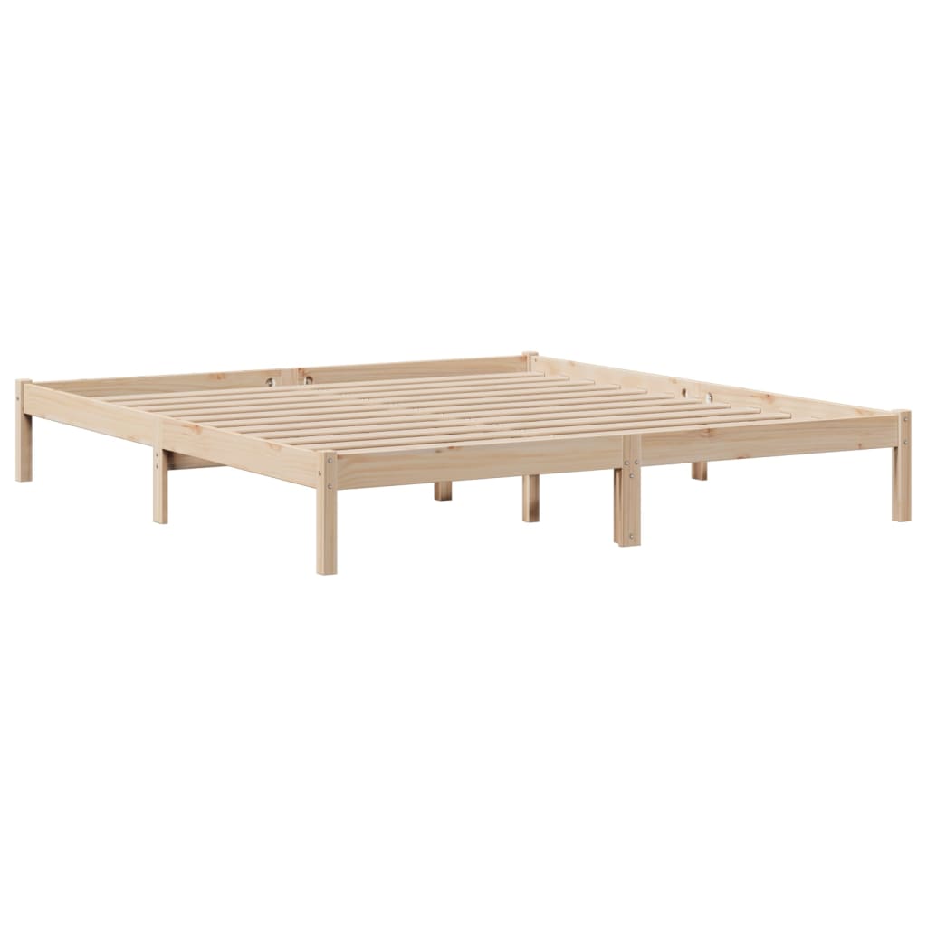 Bookcase Bed without Mattress 180x200 cm Super King Solid Wood Pine