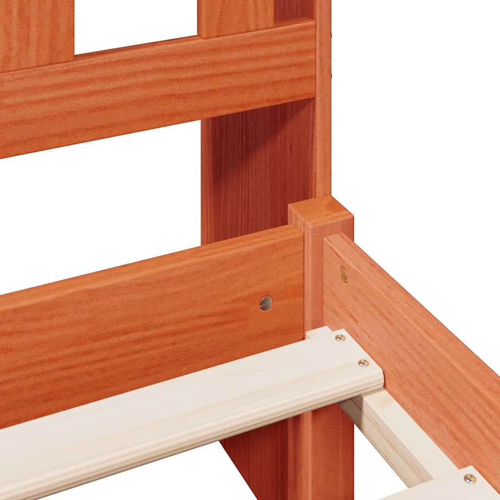 Bookcase Bed without Mattress Wax Brown 140x190 cm Solid Wood Pine