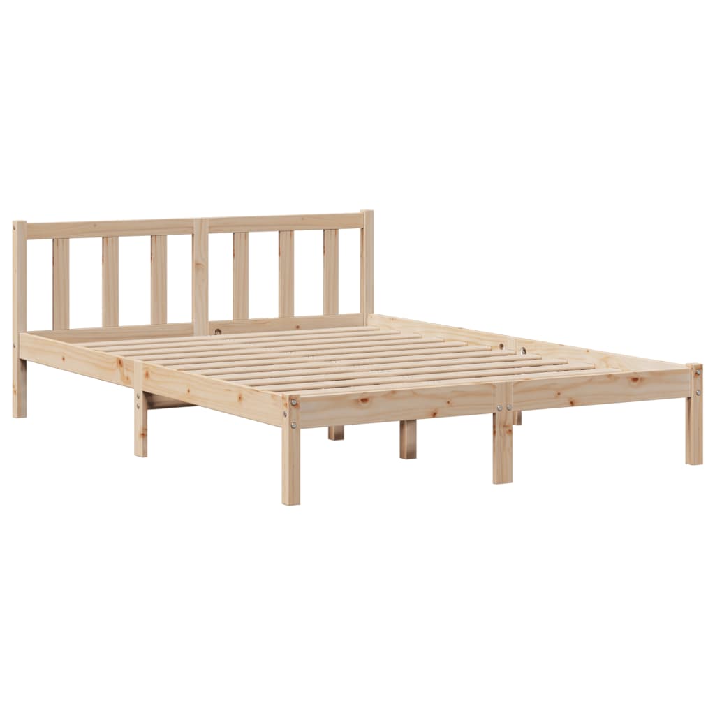 Bookcase Bed without Mattress 140x200 cm Solid Wood Pine