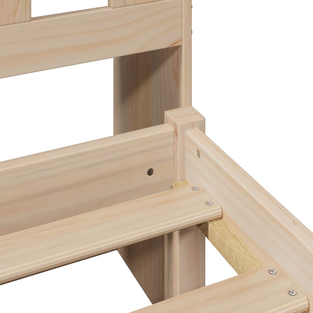 Bookcase Bed without Mattress 140x200 cm Solid Wood Pine
