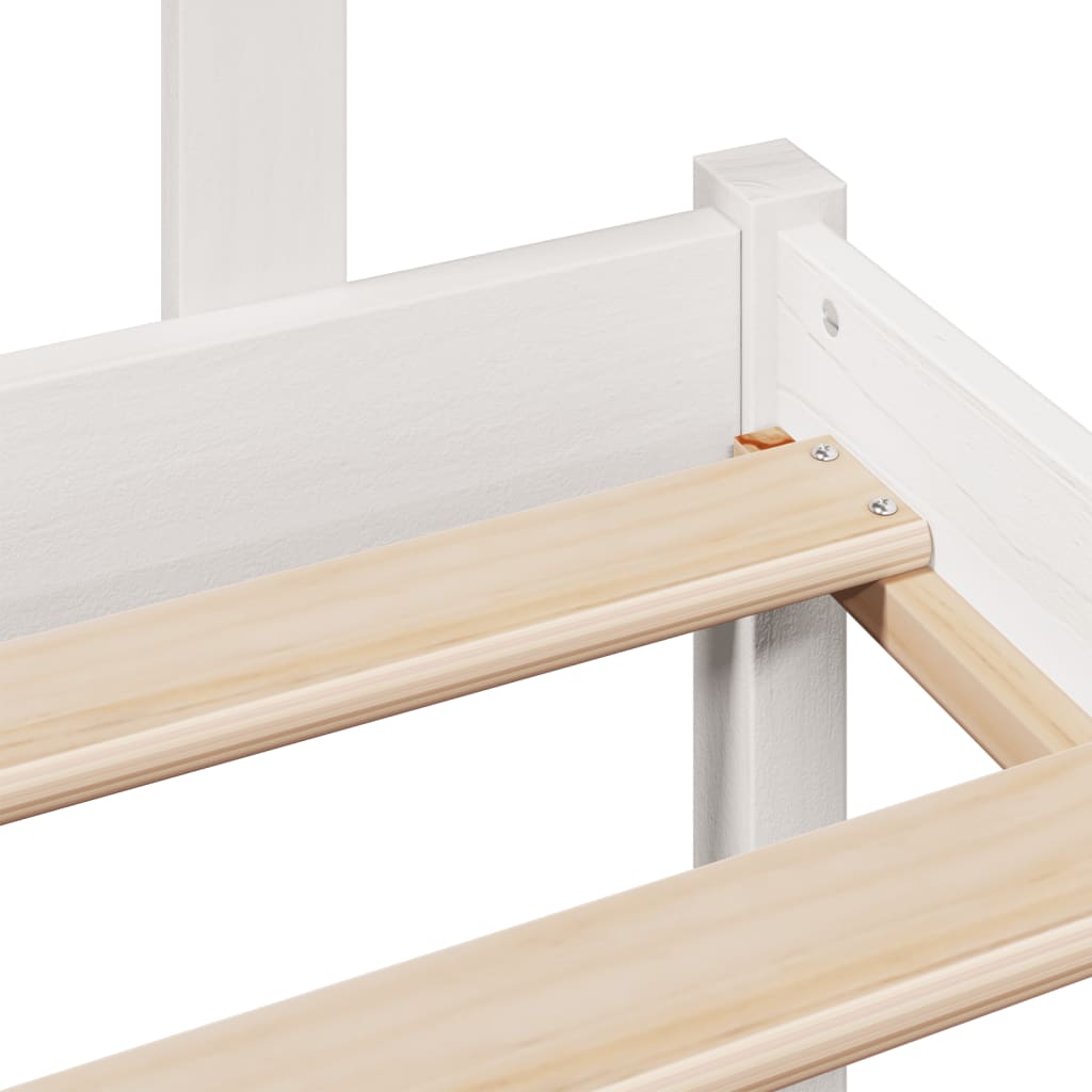 Bookcase Bed without Mattress White 140x190 cm Solid Wood Pine