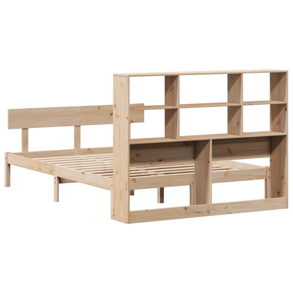 Bookcase Bed without Mattress 160x200 cm Solid Wood Pine