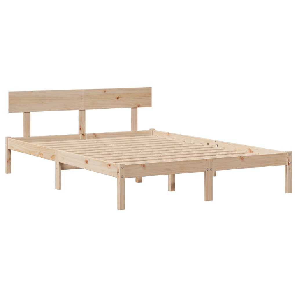 Bookcase Bed without Mattress 140x190 cm Solid Wood Pine