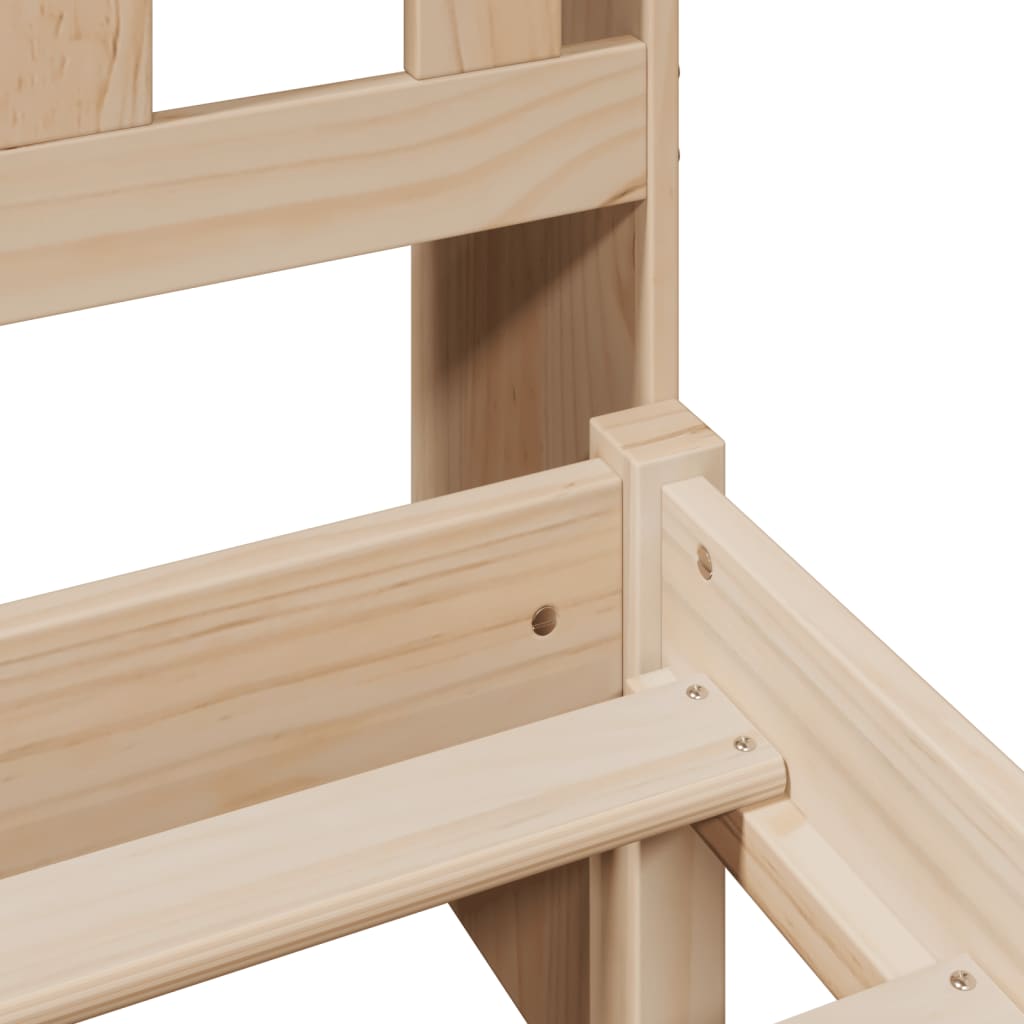 Bookcase Bed without Mattress 140x190 cm Solid Wood Pine