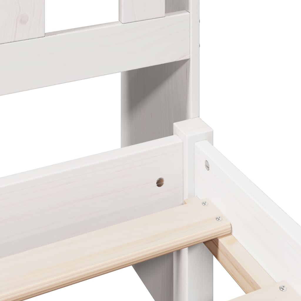 Bookcase Bed without Mattress White 140x200 cm Solid Wood Pine