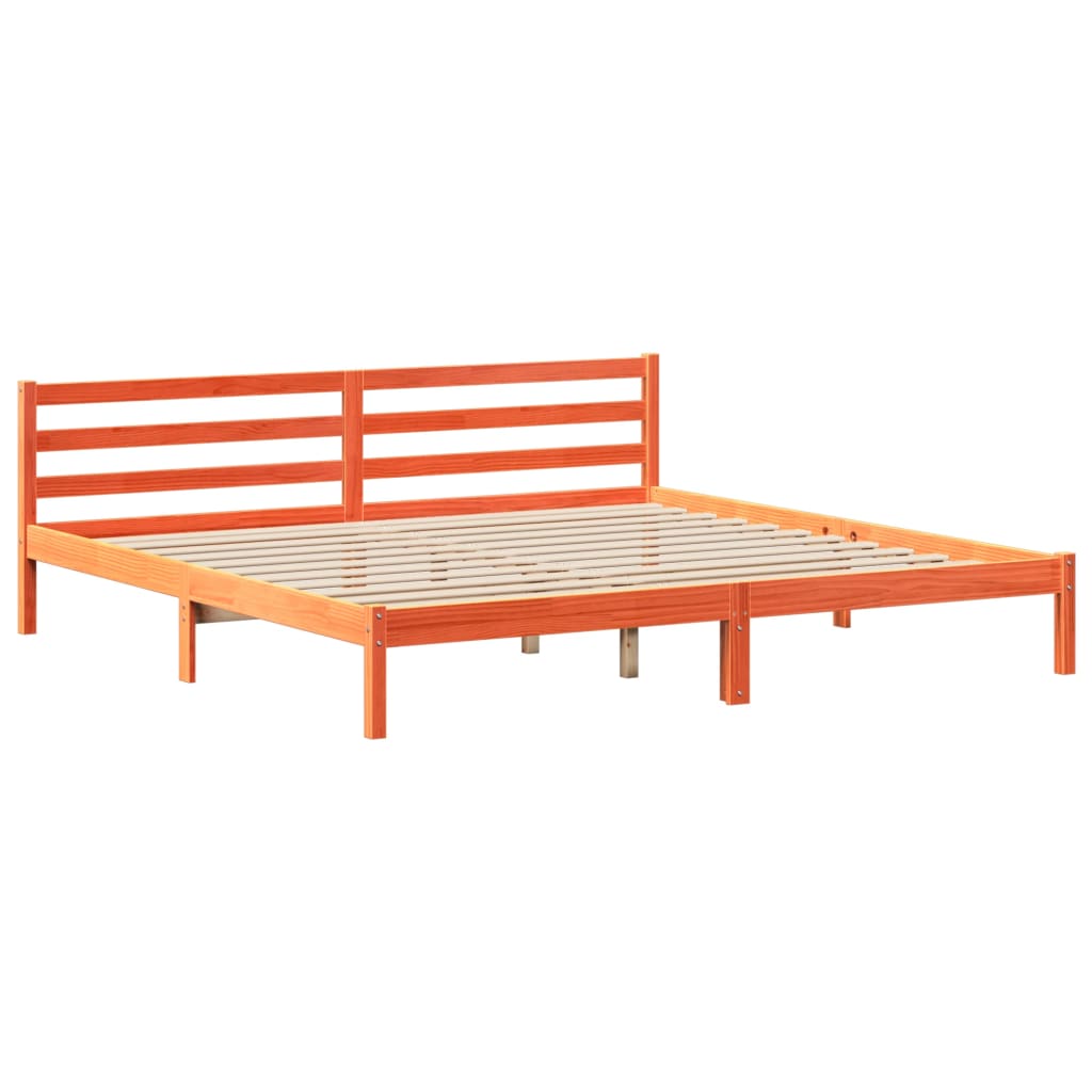 Bookcase Bed without Mattress Wax Brown 200x200 cm Solid Wood Pine