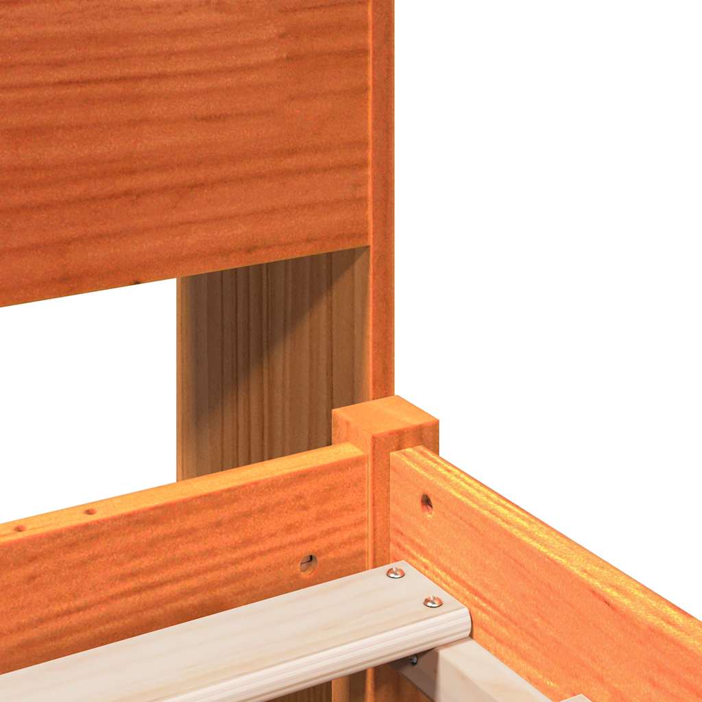 Bookcase Bed without Mattress Wax Brown 200x200 cm Solid Wood