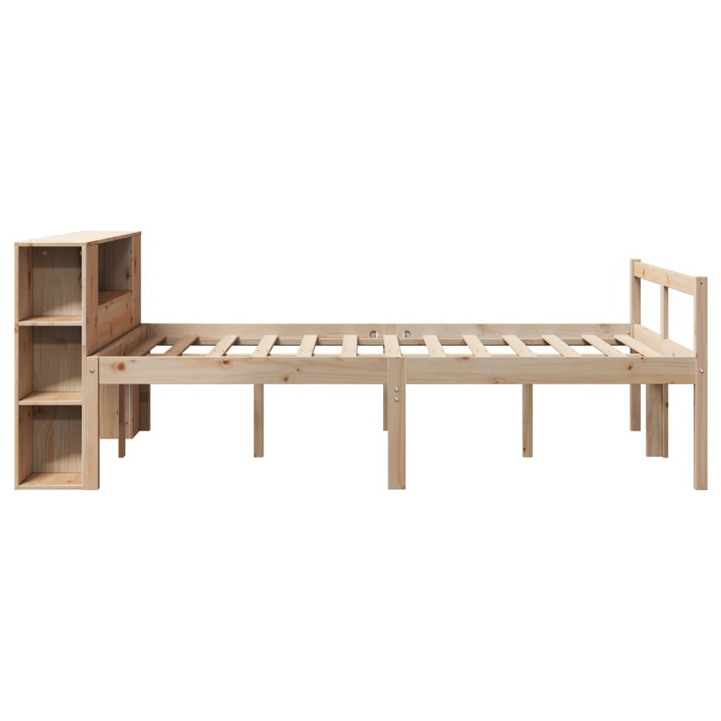 Bookcase Bed without Mattress 135x190 cm Double Solid Wood Pine