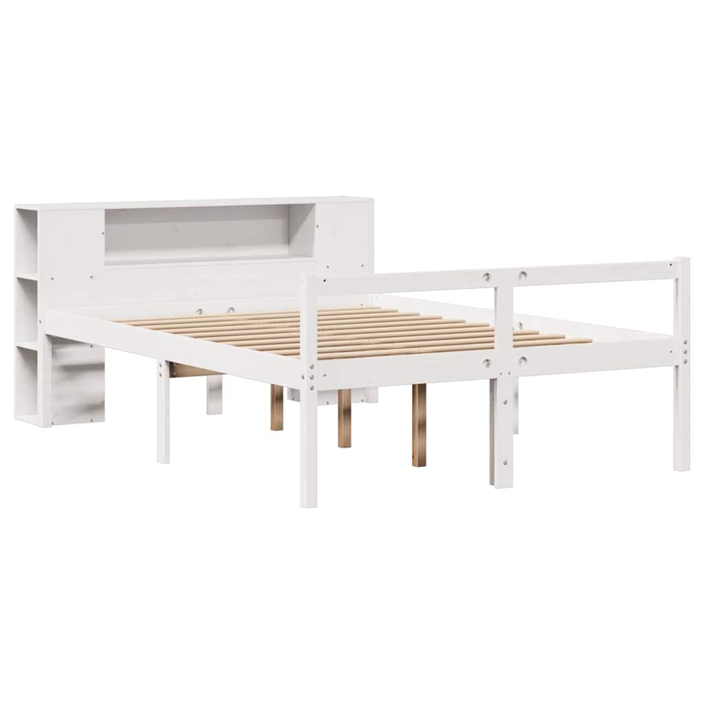 Bookcase Bed without Mattress White 160x200 cm Solid Wood Pine