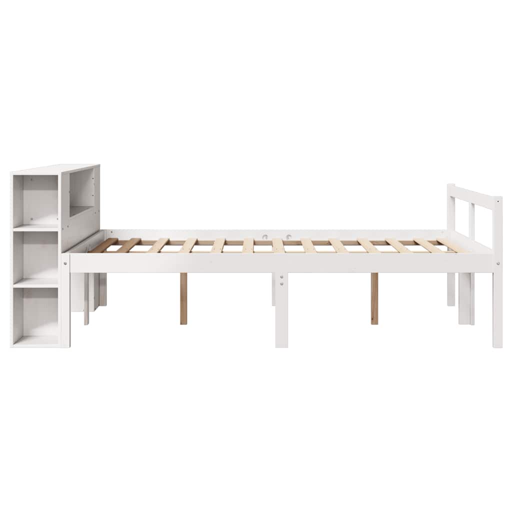 Bookcase Bed without Mattress White 160x200 cm Solid Wood Pine