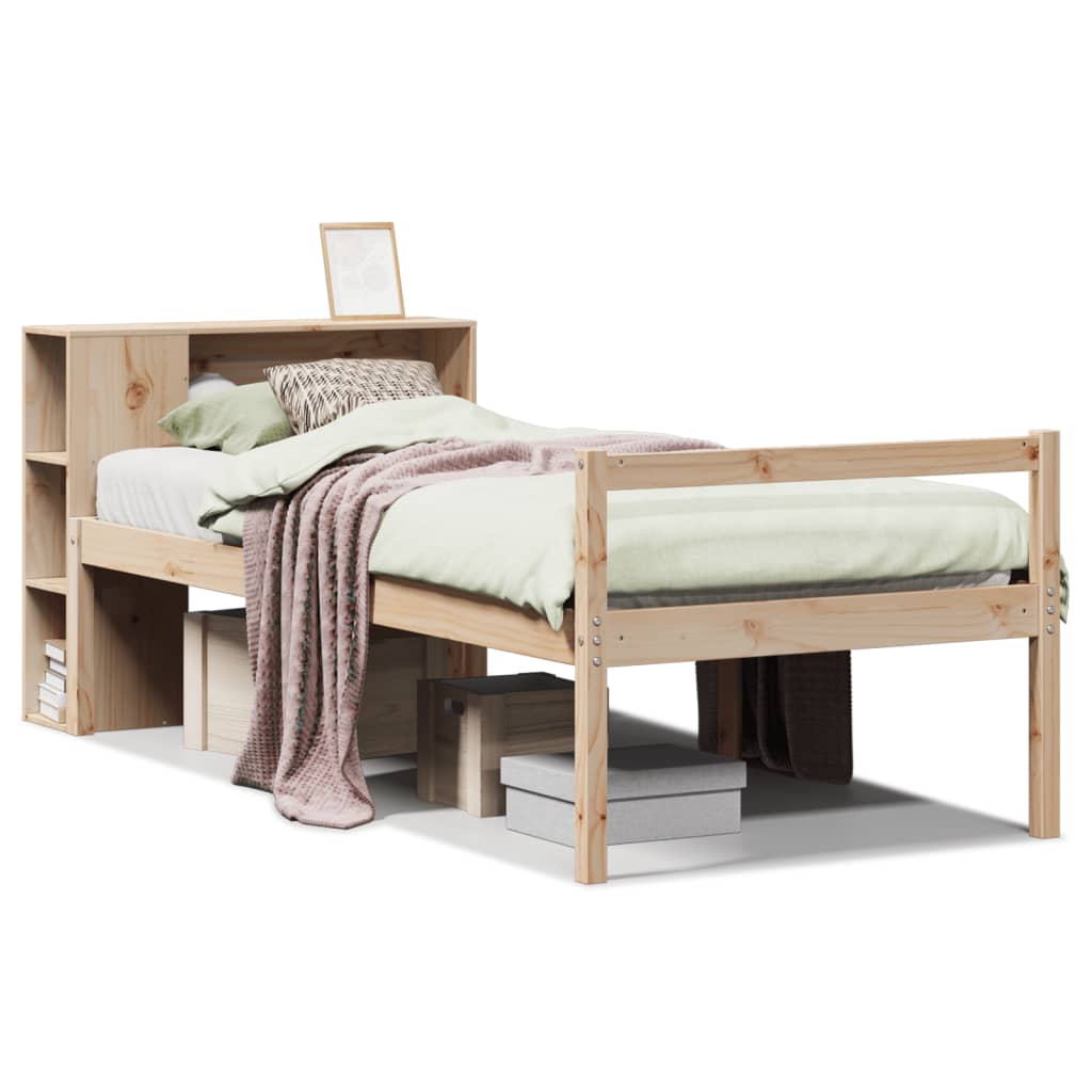 Bookcase Bed without Mattress 75x190 cm Small Single Solid Wood Pine