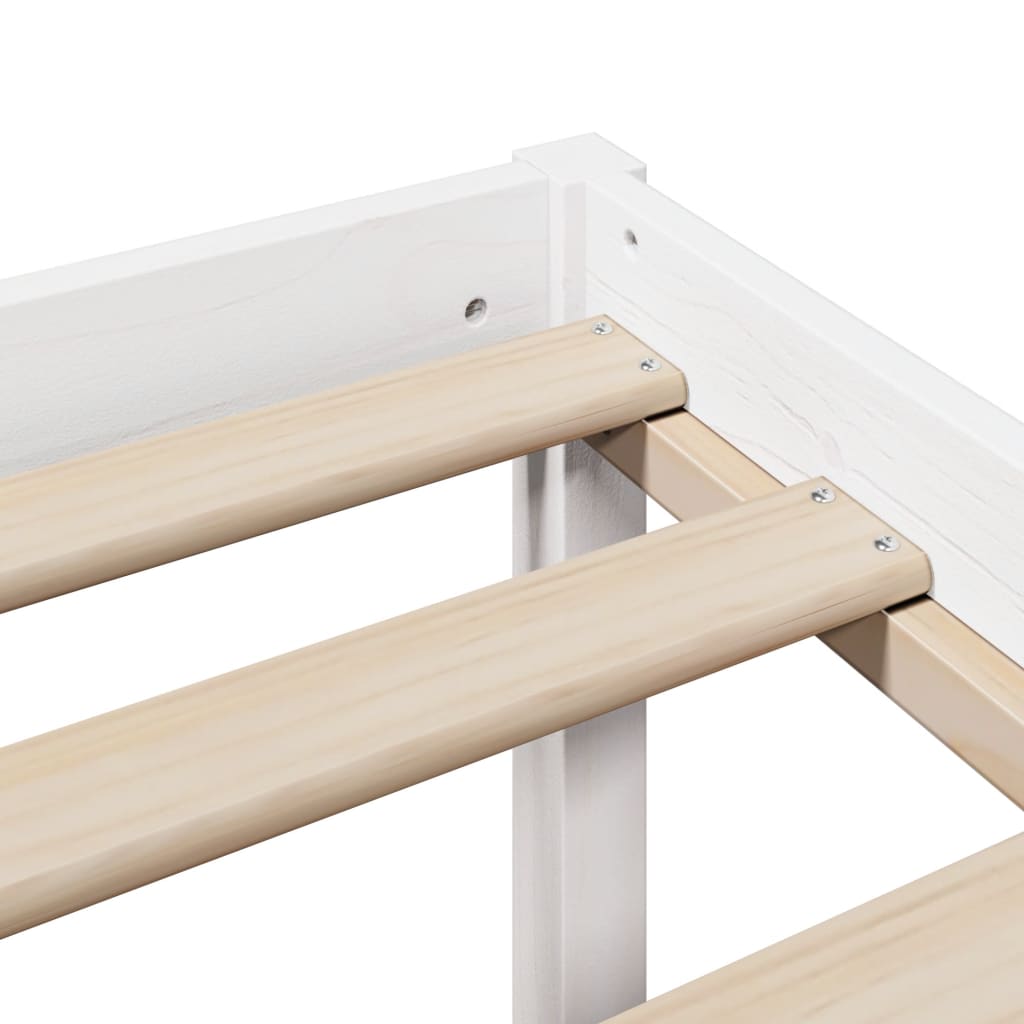 Bookcase Bed without Mattress White 75x190 cm Small Single Solid Wood Pine