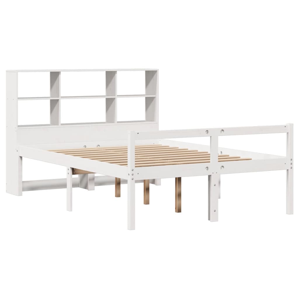 Bookcase Bed without Mattress White 160x200 cm Solid Wood Pine