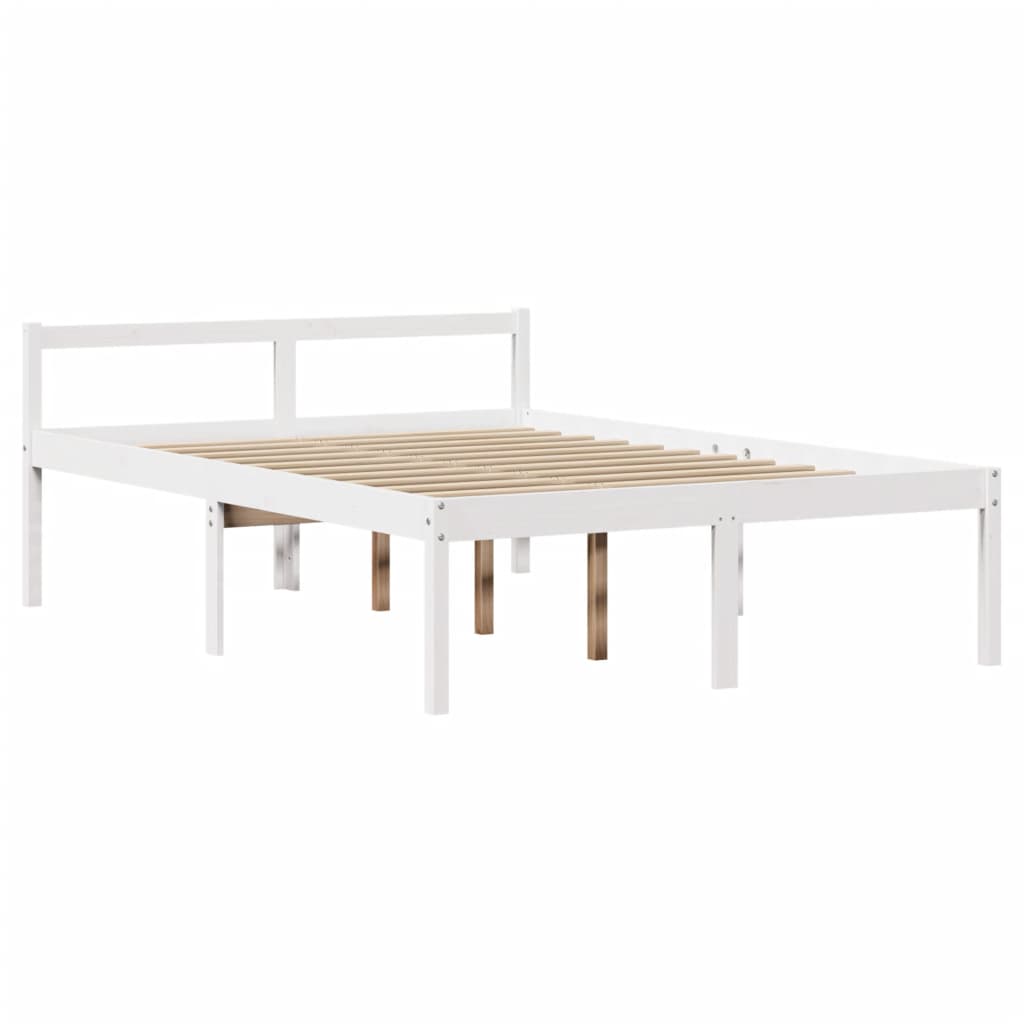 Bookcase Bed without Mattress White 160x200 cm Solid Wood Pine