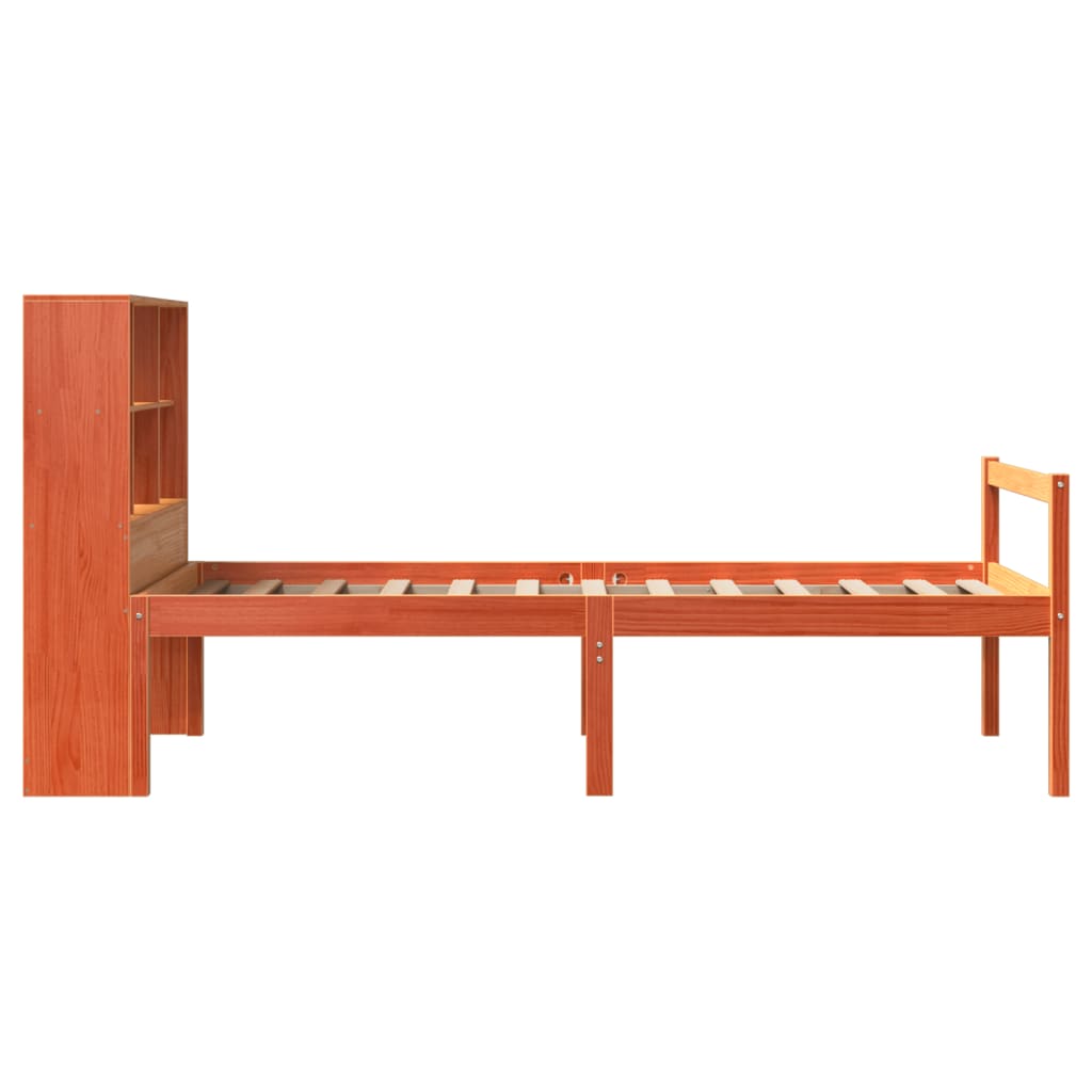 Bookcase Bed without Mattress Wax Brown 75x190 cm Small Single Solid Wood