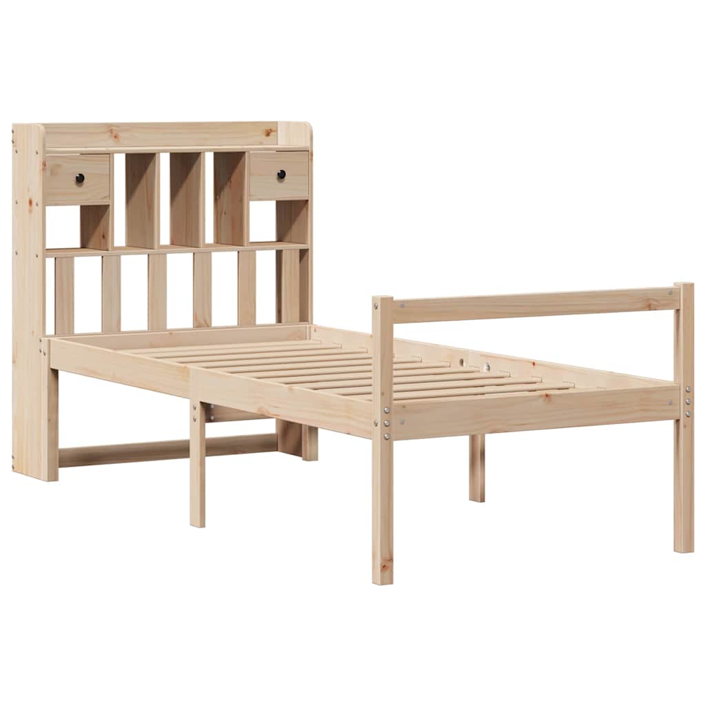 Bookcase Bed without Mattress 75x190 cm Small Single Solid Wood Pine
